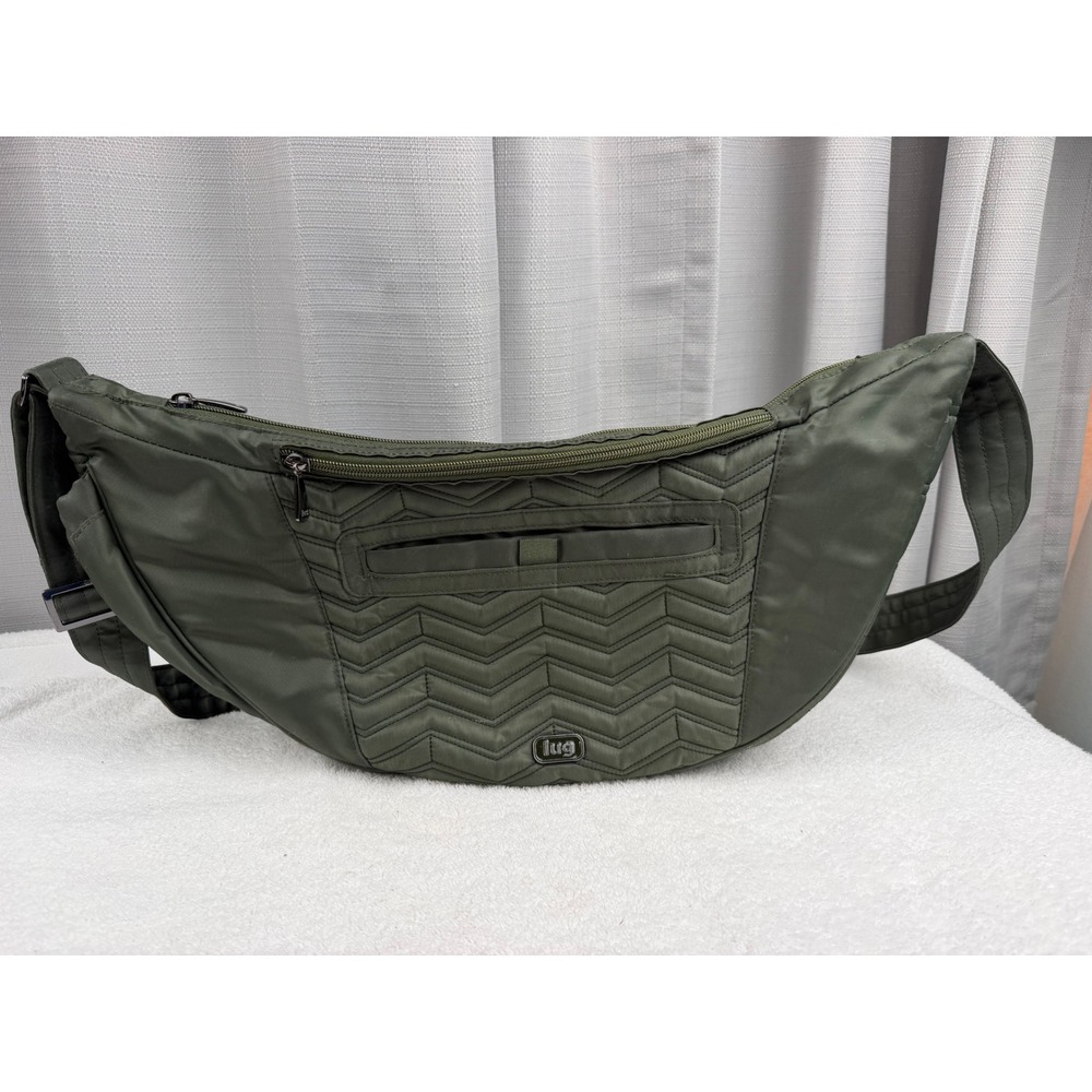 Lug boomerang Olive Green‎ Chevron Quilted Crossbody Bag Nylon Multi-Pockets